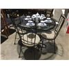 Image 1 : VINTAGE BLACK METAL GLASS TOP 5 PCS BISTRO SET - TABLE & 4 CHAIRS