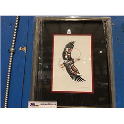 FRAMED RICHARD SHORTY PRINT "EAGLE"  MEASURES 13" X 15"