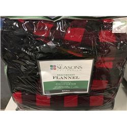 KING SIZE THE SEASONS HEAVY WEIGHT FLANNEL REVERSIBLE COMFORTER