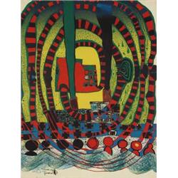 FRIEDENSREICH HUNDERTWASSER, eigentl. STOWASSER Wien 1928 - 2000 auf einer Schiffsreise