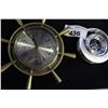 Image 2 : SHIPS WHEEL CLOCK AND METAL CLOCK