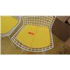 Image 2 : Qty 2 Knoll Modern Side Chairs - White w/Yellow Seat Pads, Seat 21" wide at widest section