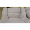 Image 9 : Stressless Leather Lounge Chair w/Ottoman - Ekornes (Norway), Ivory w/Circular Wooden Base