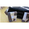 Image 10 : Modern Cabinet w/Geometric Brushed Metal/Dark Wood Facade, Mirrored Accents, 80" Overall Length, 24"