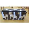 Image 2 : Modern Cabinet w/Geometric Brushed Metal/Dark Wood Facade, Mirrored Accents, 80" Overall Length, 24"