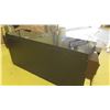 Image 9 : Modern Cabinet w/Geometric Brushed Metal/Dark Wood Facade, Mirrored Accents, 80" Overall Length, 24"