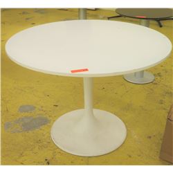 White Round Pedestal Table, 41" Dia., some signs of wear