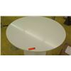 Image 2 : White Round Pedestal Table, 41" Dia., some signs of wear