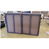 Image 1 : 4-Door Tall Wooden Cabinet w/Textured Panels, Dark Wood Frame, 2 Pieces (each piece 43.5" W, 24" D, 