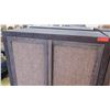 Image 2 : 4-Door Tall Wooden Cabinet w/Textured Panels, Dark Wood Frame, 2 Pieces (each piece 43.5" W, 24" D, 