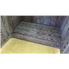 Image 8 : 4-Door Tall Wooden Cabinet w/Textured Panels, Dark Wood Frame, 2 Pieces (each piece 43.5" W, 24" D, 