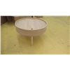 Image 3 : Round Natural Wood Side Table w/Storage Compartment, 25.5" Dia., 14.5" H