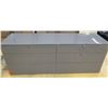 Image 1 : Gray TV Stand with 6-Drawers, Glossy Finish, 61" L, 20" D, 22" H, section on right side toward top w