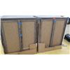 Image 1 : 4-Door Tall Wooden Cabinet w/Textured Panels, Dark Wood Frame, 2 Pieces (each piece 43.5" W, 24" D, 