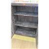 Image 3 : 4-Door Tall Wooden Cabinet w/Textured Panels, Dark Wood Frame, 2 Pieces (each piece 43.5" W, 24" D, 