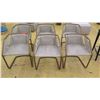 Image 1 : Qty 6 Cantilever Chairs - Beige Natural Leather, Woven Sides, Seat 19" Wide