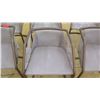 Image 3 : Qty 6 Cantilever Chairs - Beige Natural Leather, Woven Sides, Seat 19" Wide