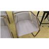 Image 4 : Qty 6 Cantilever Chairs - Beige Natural Leather, Woven Sides, Seat 19" Wide