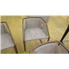 Image 5 : Qty 6 Cantilever Chairs - Beige Natural Leather, Woven Sides, Seat 19" Wide
