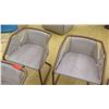 Image 7 : Qty 6 Cantilever Chairs - Beige Natural Leather, Woven Sides, Seat 19" Wide