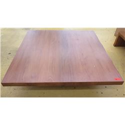 Oversized Square Wooden Table, 5ft X 5ft, 15" H, one side has approx. 1/4" dent along top edge