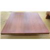 Image 1 : Oversized Square Wooden Table, 5ft X 5ft, 15" H, one side has approx. 1/4" dent along top edge