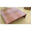 Image 4 : Oversized Square Wooden Table, 5ft X 5ft, 15" H, one side has approx. 1/4" dent along top edge