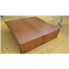 Image 5 : Oversized Square Wooden Table, 5ft X 5ft, 15" H, one side has approx. 1/4" dent along top edge