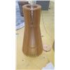 Image 1 : Contemporary Ceiling Pendant Lamp, Wooden Slats, 2ft Tall, Approx. 1 ft Dia.