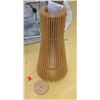 Image 1 : Contemporary Ceiling Pendant Lamp, Wooden Slats, 2ft Tall, Approx. 1 ft Dia.