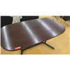 Image 2 : Large Dark Wood Table w/Black Base, Rounded Corners, 5ft L, 30" W, 28.5" Tall