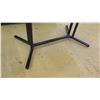 Image 3 : Large Dark Wood Table w/Black Base, Rounded Corners, 5ft L, 30" W, 28.5" Tall