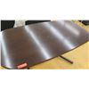 Image 2 : Large Dark Wood Table w/Black Base, Rounded Corners, 5ft L, 30" W, 28.5" Tall