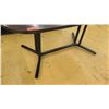 Image 3 : Large Dark Wood Table w/Black Base, Rounded Corners, 5ft L, 30" W, 28.5" Tall