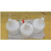 Image 2 : Qty 3 Large Glossy White Acrylic Pendant Lights, Approx. 19" Tall, 12" Dia.
