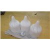 Image 3 : Qty 3 Large Glossy White Acrylic Pendant Lights, Approx. 19" Tall, 12" Dia.