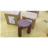 Image 1 : Qty 2 Dark Wood Polynesian Stools (Plant Stands or Side Tables), 14" Dia., 16" H