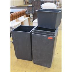 Qty 4 Misc. Square Tapered Planters