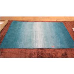 Area Rug: Blue w/White Accents, Pier 1, 5 ft. X 8ft. 100% Wool, Minor Signs of Wear