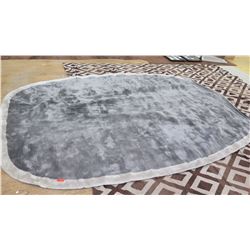 Large Area Rug - Minotti, Lt. Gray, Oval, 13ft X 117", 100% Tencel, Hand Tufted, Designer Rodolfo Do