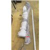 Image 1 : Sheer Drapes, Approx 10 ft Wide, White/Striped