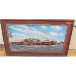 Framed Art: John's Antique Shop, Original, Signed, 43" X 25"