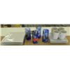 Image 1 : Set of 4 Square Williams Sonoma Ceramic Dishes, Salad Plates, Blue Beverage Glasses, Tabletops Galle