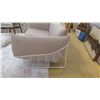 Image 4 : Love Seat w/White Metal Frame, Tan, Seat Height 17", All Cushions Removable