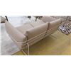 Image 5 : Love Seat w/White Metal Frame, Tan, Seat Height 17", All Cushions Removable