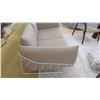 Image 7 : Love Seat w/White Metal Frame, Tan, Seat Height 17", All Cushions Removable