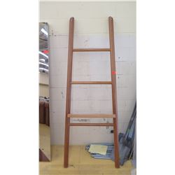 Decorative Hardwood Ladder Interior Accent w/Shelft Ledge, 82" H