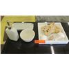 Image 1 : Kassatex Soap Dish & Soap Dispenser, White Tray, Small Bowl, Seashells