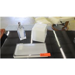 Jonathan Adler Acrylic Tray, Facial Tissue Holder, Soap Dispenser ($158 retail)