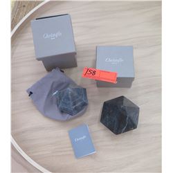 Qty 2 Christofle Granite Pyramid-Like Accent Décor (comes with boxes)